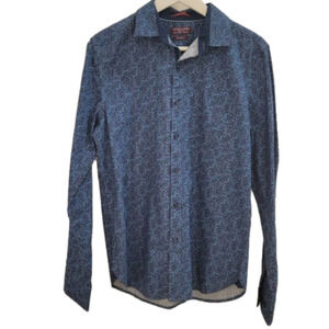 Denim & Flower Ricky Singh Long Sleeve Blue Floral Button-Down Collared Shirt